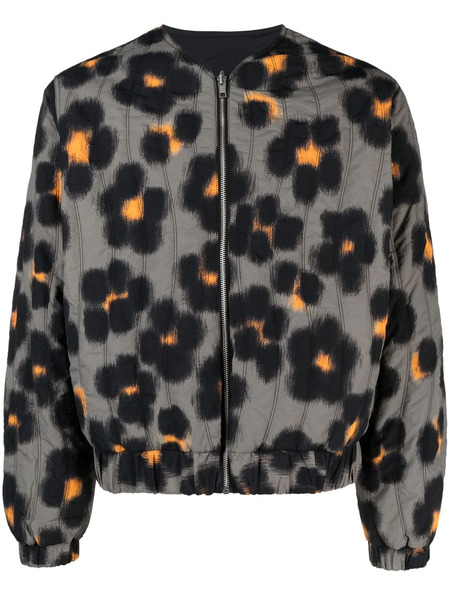  Kenzo Hana Leopard Reversible Bomber Jacket - Grey 
