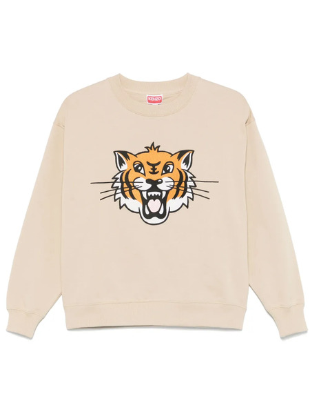  Kenzo Happy Tiger-embroidered Sweatshirt - Neutrals 