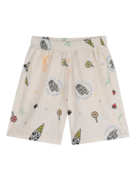  Kenzo Kids All-over-graphic Bermuda Shorts - Neutrals 