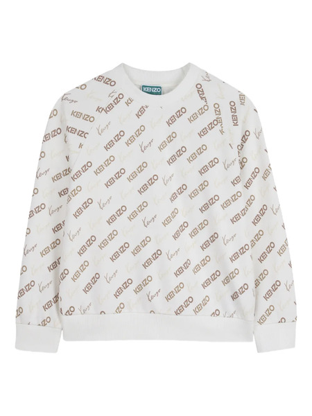  Kenzo Kids All Over-logo Sweatshirt - Neutrals 