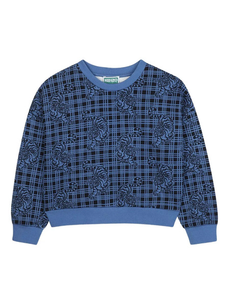  Kenzo Kids Check-pattern Sweatshirt - Blue 