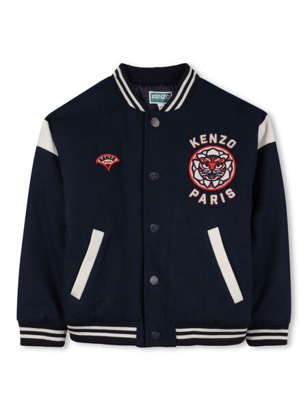  Kenzo Kids Chenille Logo Patch Jacket - Blue 