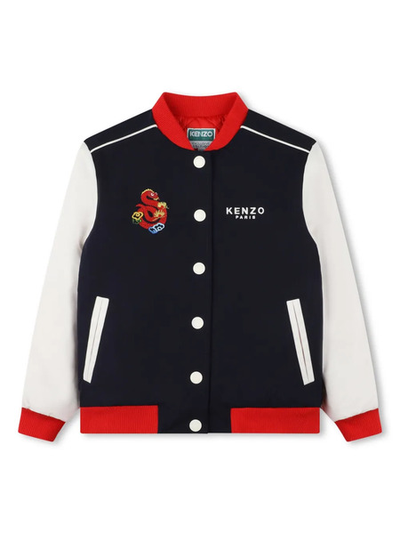  Kenzo Kids Embroidered-logo Bomber Jacket - Blue 