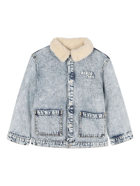  Kenzo Kids Faux-shearling Denim Jacket - Z04 Bleach 