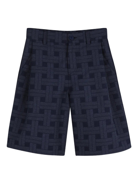  Kenzo Kids Geometric-pattern Bermuda Shorts - Blue 