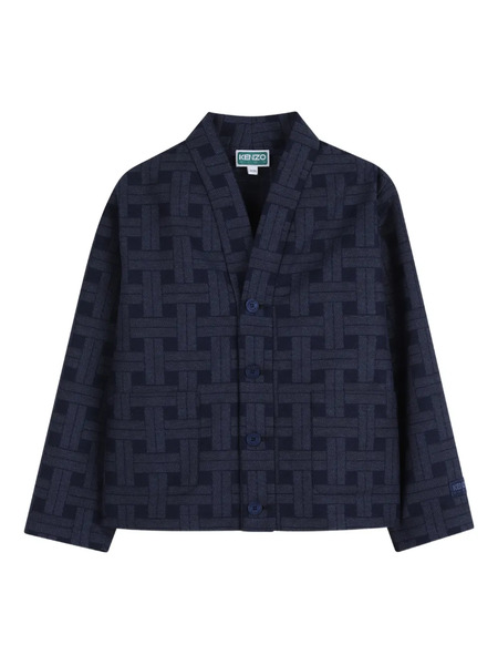  Kenzo Kids Geometric-pattern Kimono - Blue 