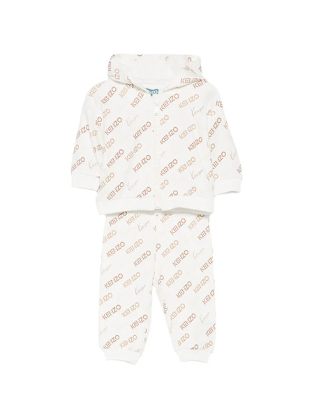  Kenzo Kids Hooded Patterned Tracksuit (set Of Two) - Neutrals 