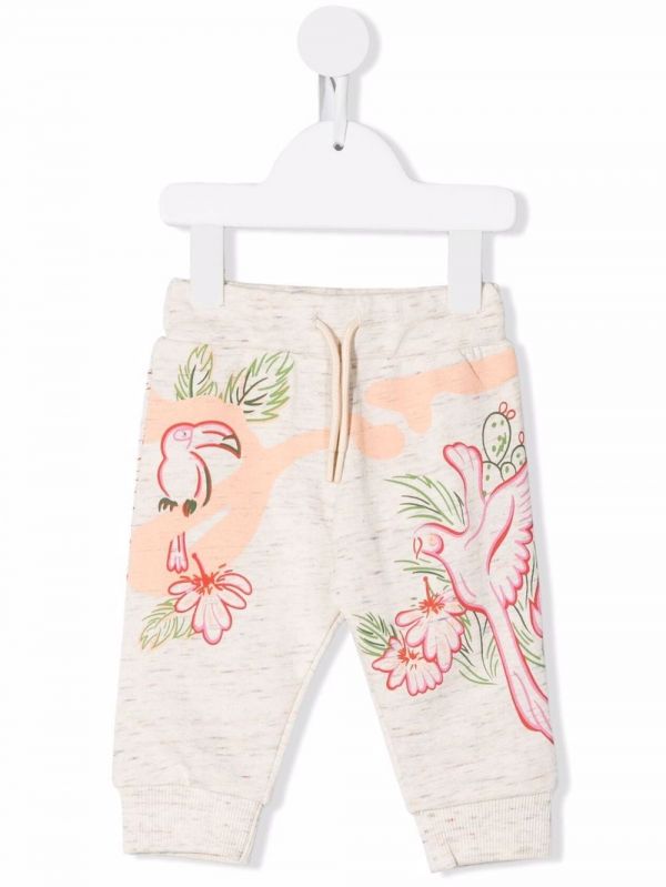  Kenzo Kids Jungle-print Trackpants - Neutrals 