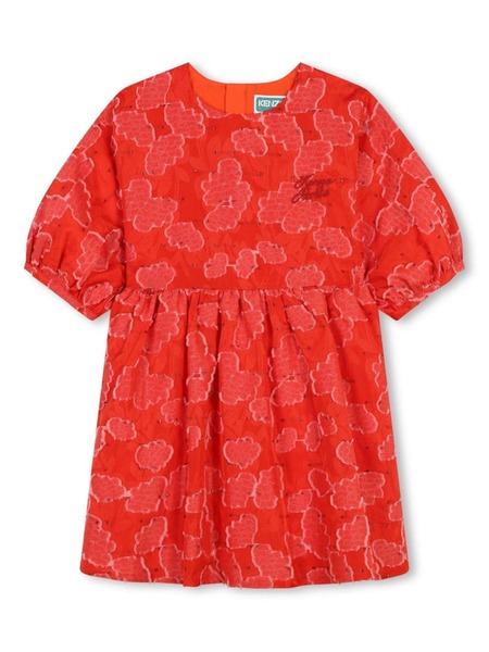  Kenzo Kids Logo-embroidered Floral-print Dress 