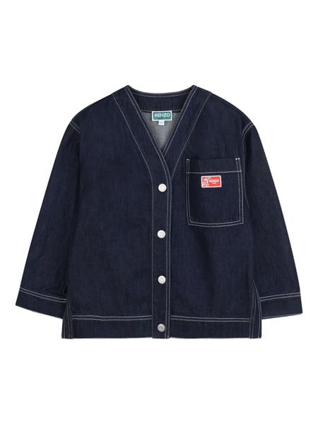  Kenzo Kids Logo-patch Denim Jacket - Blue 