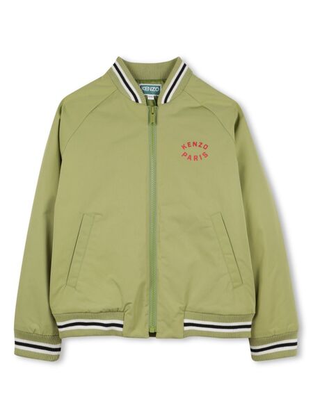  Kenzo Kids Logo-print Bomber Jacket - Green 