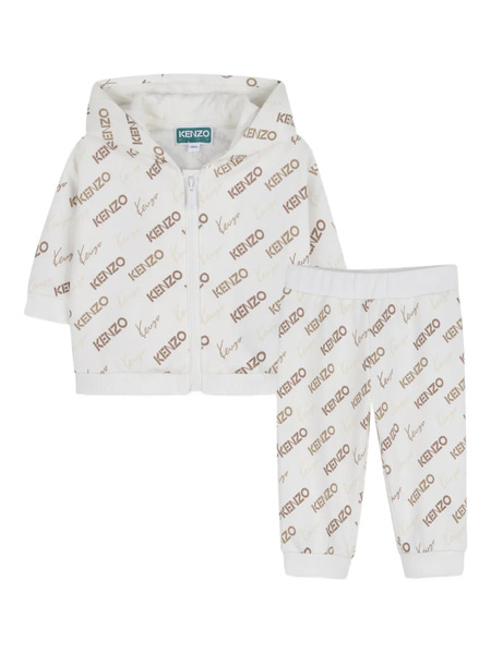  Kenzo Kids Logo-print Tracksuit - Neutrals 