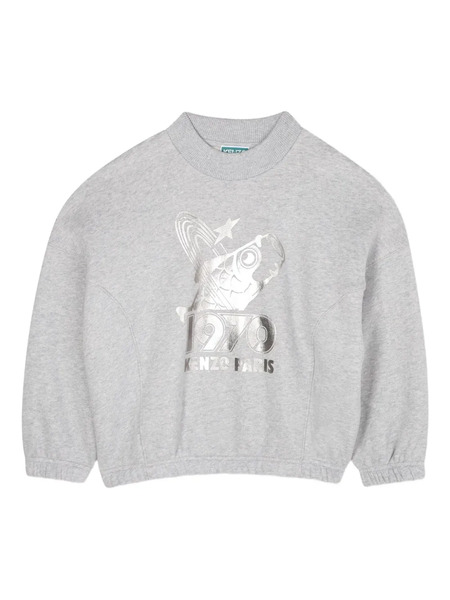  Kenzo Kids Metallic Graphic-print Sweatshirt - Grey 