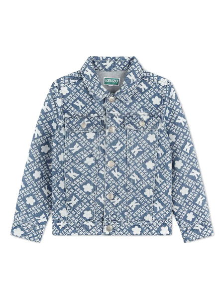  Kenzo Kids Monogram Denim Jacket - Blue 