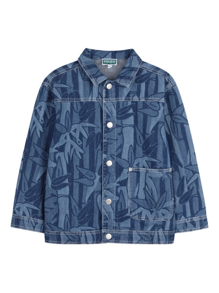  Kenzo Kids Printed Denim Jacket - Blue 
