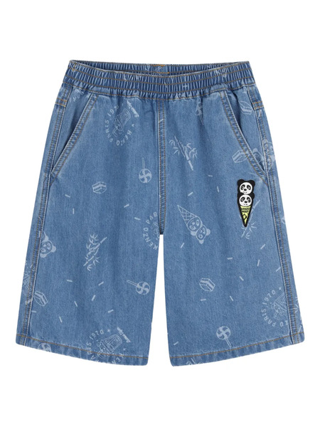  Kenzo Kids Printed Denim Shorts - Blue 
