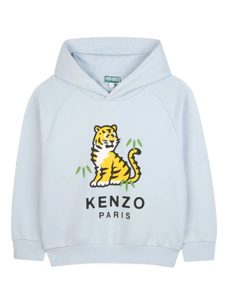  Kenzo Kids Tiger-graphic Hoodie - Blue 