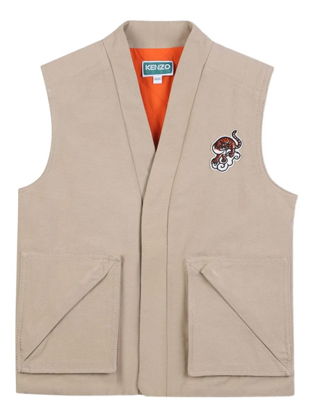  Kenzo Kids Tiger-patch Jacket - Neutrals 