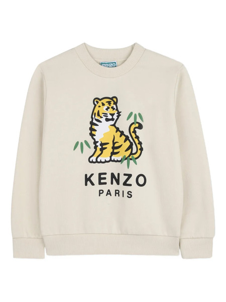  Kenzo Kids Tiger-print Sweatshirt - Neutrals 