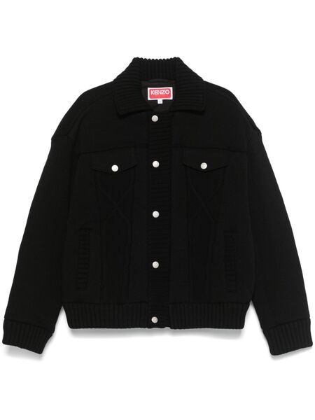  Kenzo Knitted Down Jacket - Black 