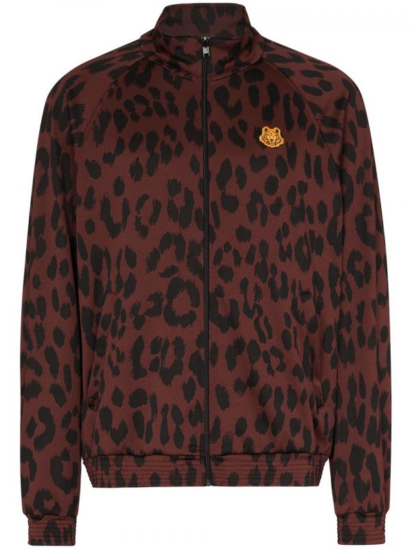  Kenzo Leopard Print Track Jacket - Black 