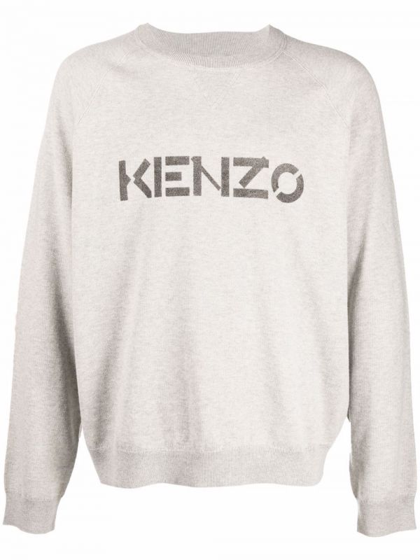  Kenzo Logo Crew Neck Jumper - Grey 