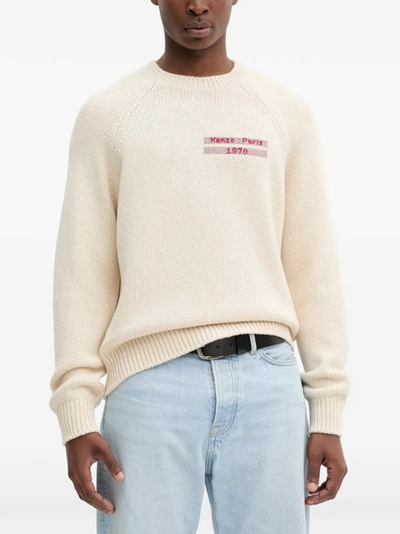  Kenzo Logo-embroidered Sweater - Neutrals 