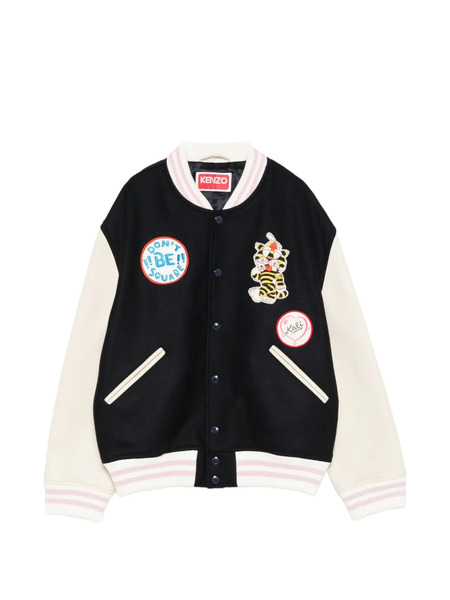  Kenzo Logo-patch Bomber Jacket - Blue 