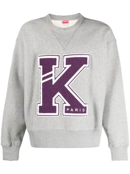  Kenzo Logo-patch Detail Sweatshirt - Grey 