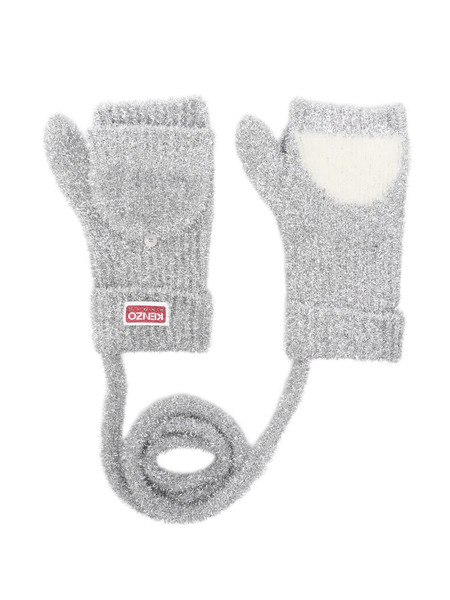 Kenzo Logo-patch Gloves - Grey 