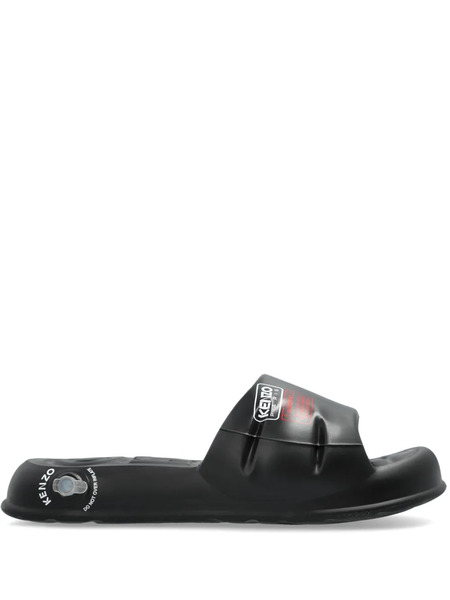  Kenzo Logo-print Slides - Black 