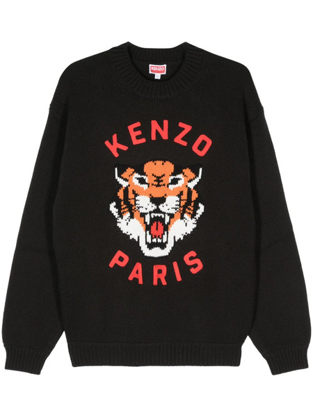  Kenzo Lucky Tiger-intarsia Sweater - Black 