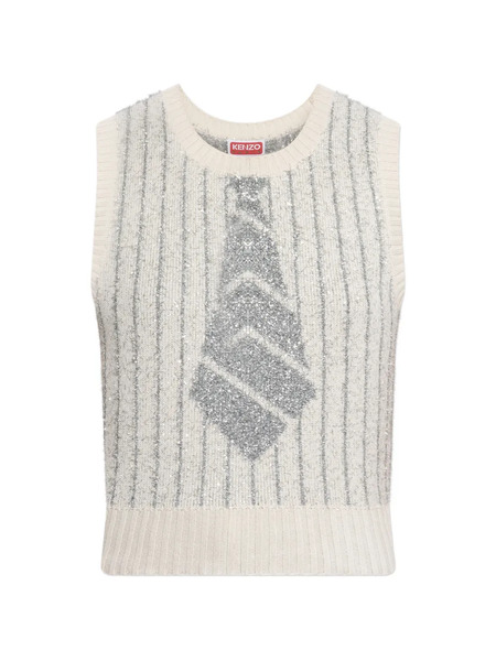  Kenzo Lurex Knitted Vest - Neutrals 