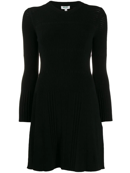  Kenzo Openwork Knit Dress - Black 