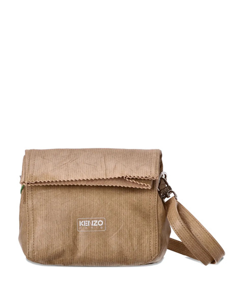  Kenzo Paper Leather Shoulder Bag - Brown 