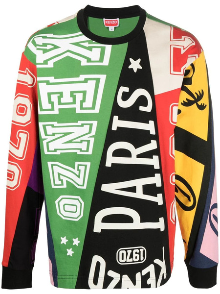  Kenzo Patchwork Cotton Sweatshirt - Green 