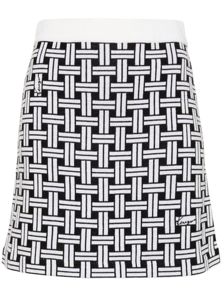  Kenzo Patterned-jacquard Mini Skirt - White 