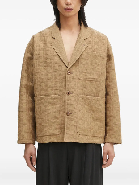  Kenzo Patterned-weave Workwear Jacket - Neutrals 