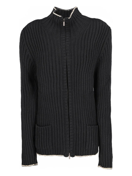 Kenzo Pre-owned Ribbed Zip Cardigan - Black 