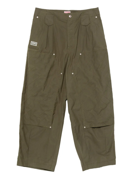  Kenzo Quilted-panel Trousers - Green 