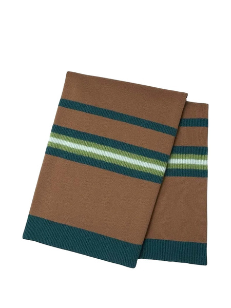  Kenzo Ribbed Striped Blanket - Brown 