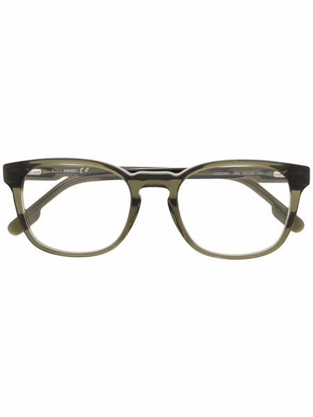  Kenzo Round-frame Logo-engraved Glasses - Green 