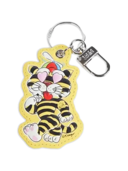  Kenzo Tiger Cartoon Graphic Keychain - Yellow 