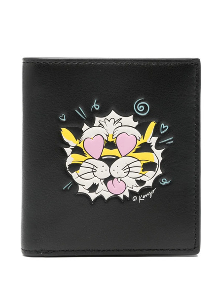  Kenzo Tiger-graphic Bifold Wallet - Black 