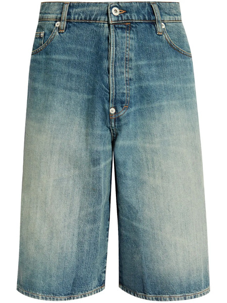  Kenzo Whiskering-effect Denim Shorts - Blue 