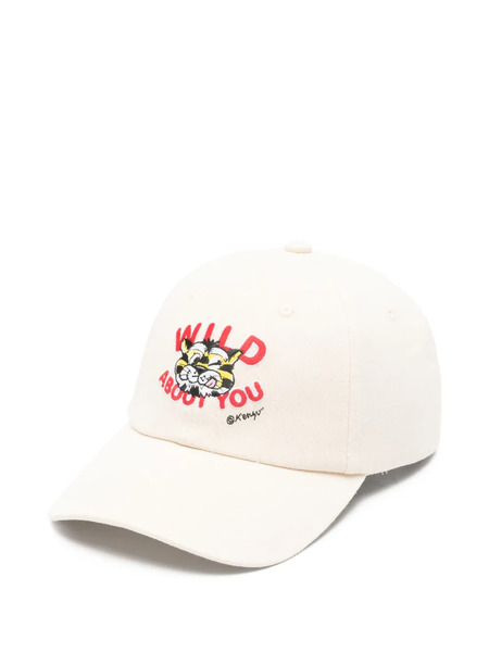  Kenzo Wild Tiger Logo-embroidered Cap Hat - Neutrals 