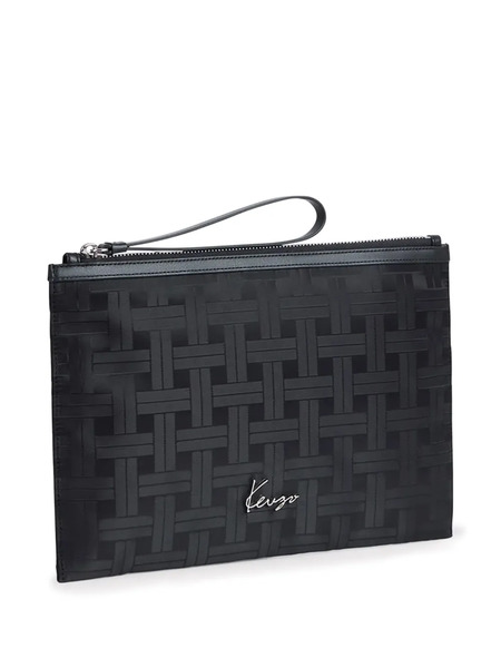  Kenzo Woven-pattern Wash Bag - Black 
