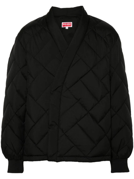  Kenzo Wrap-design Padded Jacket - Black 