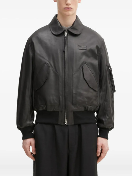  Kenzo Zip-fastening Leather Jacket - Black 