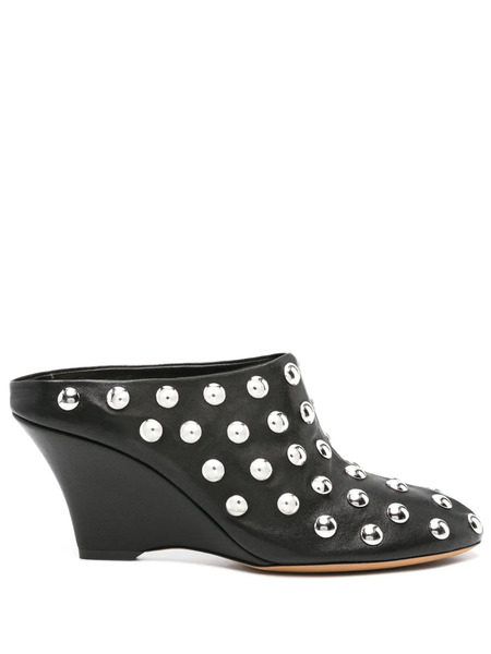  Khaite Apollo 75mm Wedge Mules - Black 